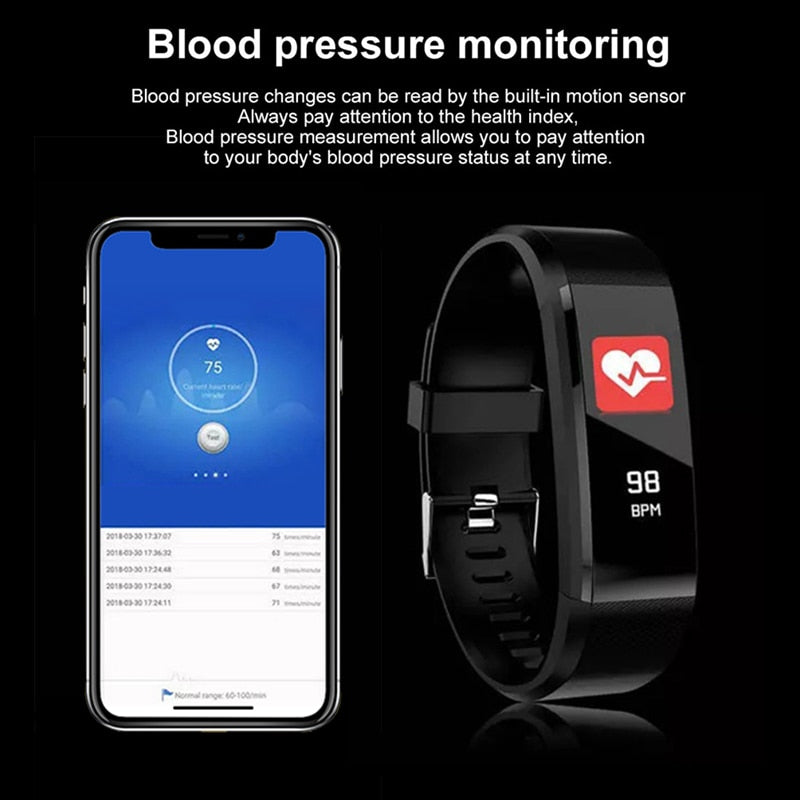 BERRY'S BUYS™ Bluetooth Sports Smart Bracelet - Monitor Your Fitness Progress with Ease - Track Your Steps, Heart Rate, and Blood Pressure - Berry's Buys