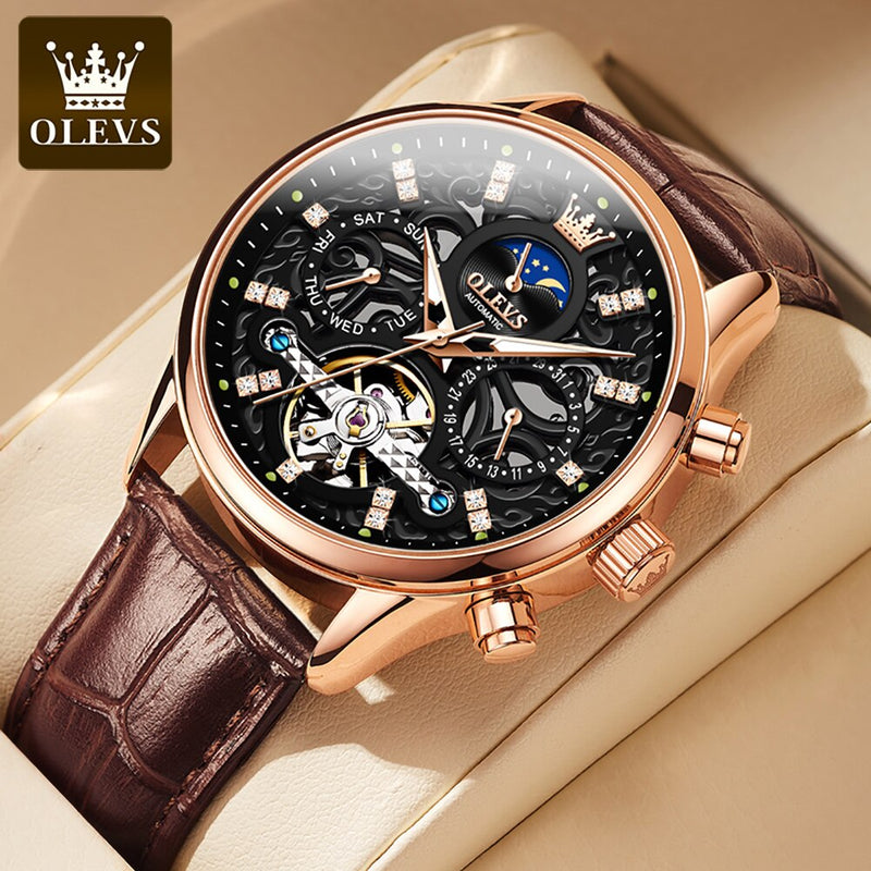 OLEVS New Luxury Skeleton Mechanical Watch - Elevate Your Style with Sophistication and Functiona...