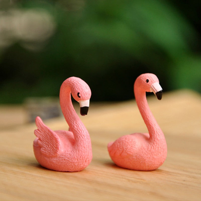 BERRY'S BUYS™ Fairy Garden Miniature Landscape Tiny Flamingo Animal Figurine Small Duck Frog Terrarium Moss Decor Dollhouse Accessories Toy - Berry's Buys